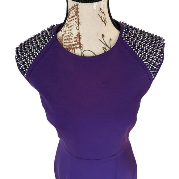 Cynthia Steffe Dress Plum Purple Dress with Studded Accents - Size 4 - Picture 3 of 9